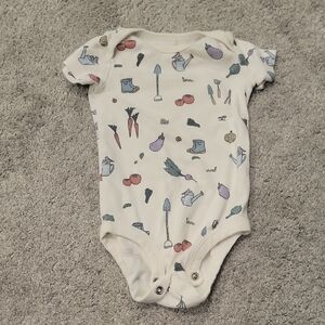 Carter's Cream and Red Bodysuit with Playful Print